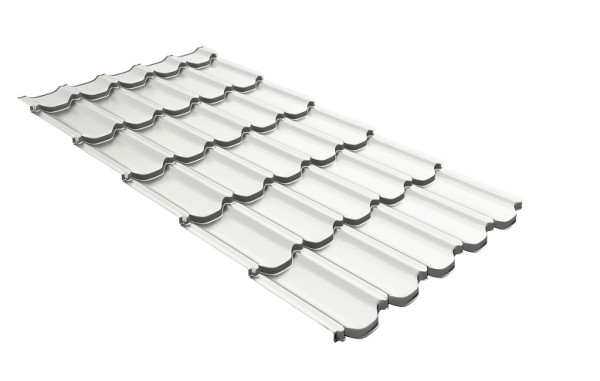 Металлочерепица квинта плюс с 3D резом 0,5 Satin RAL 9003 сигнальный белый купить в Воронеже