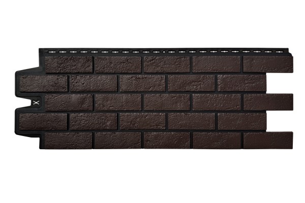 ФП Grand Line состаренный кирпич премиум Шоколадный (шов RAL 9005) купить в Воронеже