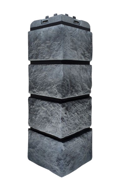 Угол наружный Grand Line Колотый Камень Антрацит, Шов чёрный купить в Воронеже