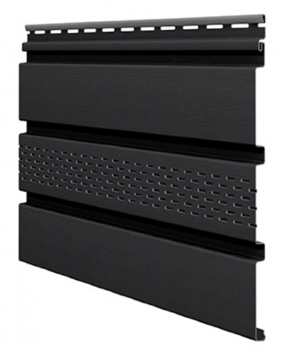 Софит ламинированный VOX UNICOLOR с центральной перфорацией, Графит купить в Воронеже