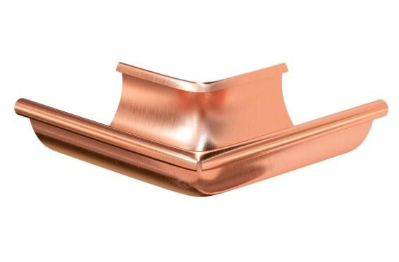 Водосток Aquasistem, система 125x90 - Угол желоба наружный медный 90° купить в Воронеже